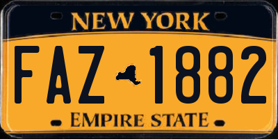 NY license plate FAZ1882
