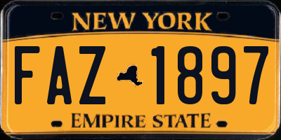 NY license plate FAZ1897