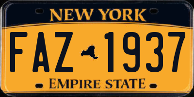 NY license plate FAZ1937