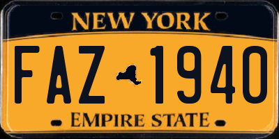NY license plate FAZ1940