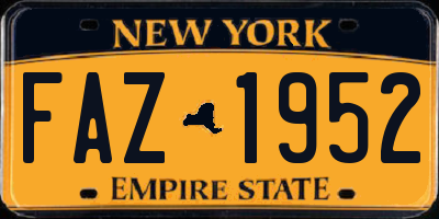 NY license plate FAZ1952