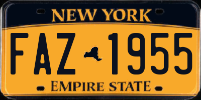 NY license plate FAZ1955