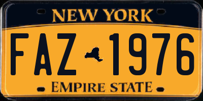 NY license plate FAZ1976