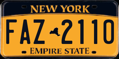 NY license plate FAZ2110