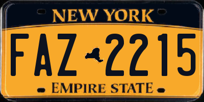 NY license plate FAZ2215