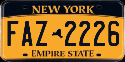 NY license plate FAZ2226