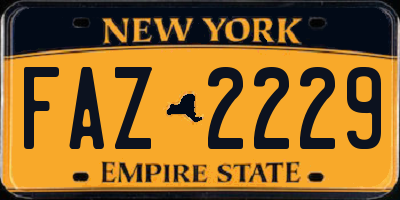 NY license plate FAZ2229