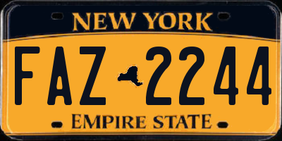 NY license plate FAZ2244