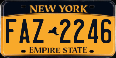 NY license plate FAZ2246