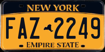 NY license plate FAZ2249