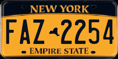 NY license plate FAZ2254