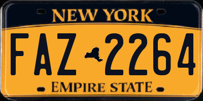 NY license plate FAZ2264