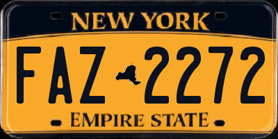 NY license plate FAZ2272