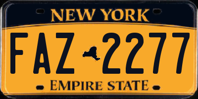 NY license plate FAZ2277