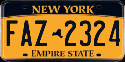 NY license plate FAZ2324