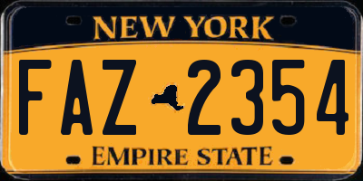 NY license plate FAZ2354