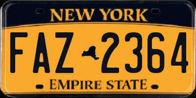 NY license plate FAZ2364