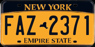 NY license plate FAZ2371