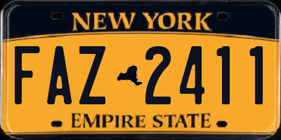 NY license plate FAZ2411