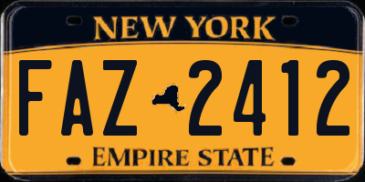 NY license plate FAZ2412