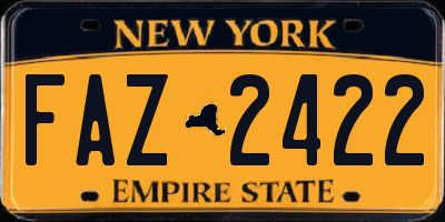NY license plate FAZ2422
