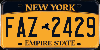 NY license plate FAZ2429