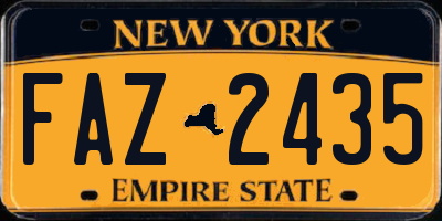 NY license plate FAZ2435