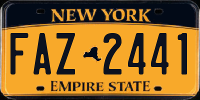 NY license plate FAZ2441