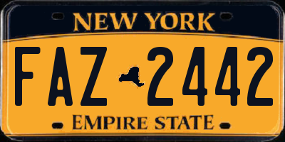 NY license plate FAZ2442