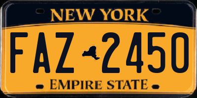 NY license plate FAZ2450