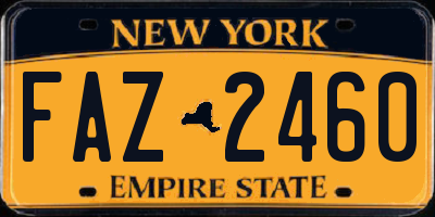 NY license plate FAZ2460
