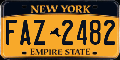 NY license plate FAZ2482