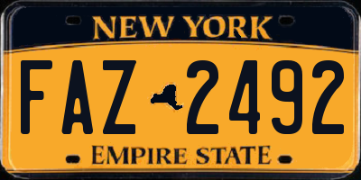 NY license plate FAZ2492