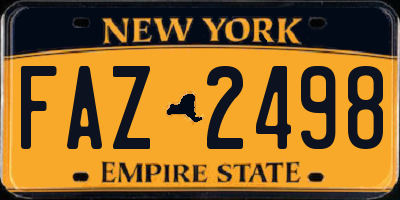 NY license plate FAZ2498