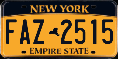 NY license plate FAZ2515