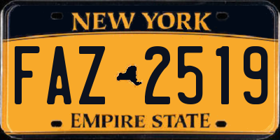 NY license plate FAZ2519