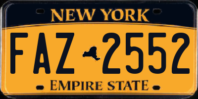NY license plate FAZ2552