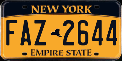 NY license plate FAZ2644