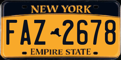 NY license plate FAZ2678