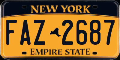 NY license plate FAZ2687