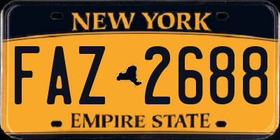 NY license plate FAZ2688