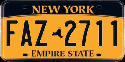NY license plate FAZ2711