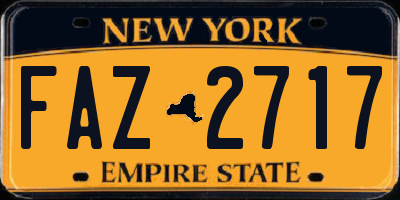 NY license plate FAZ2717