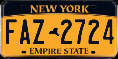 NY license plate FAZ2724