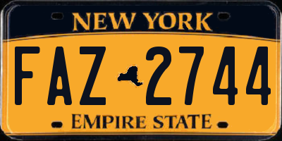 NY license plate FAZ2744