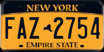 NY license plate FAZ2754