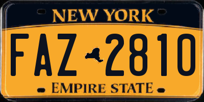 NY license plate FAZ2810