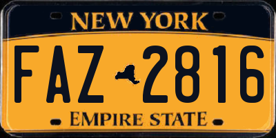 NY license plate FAZ2816