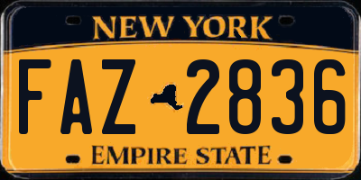 NY license plate FAZ2836