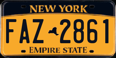 NY license plate FAZ2861
